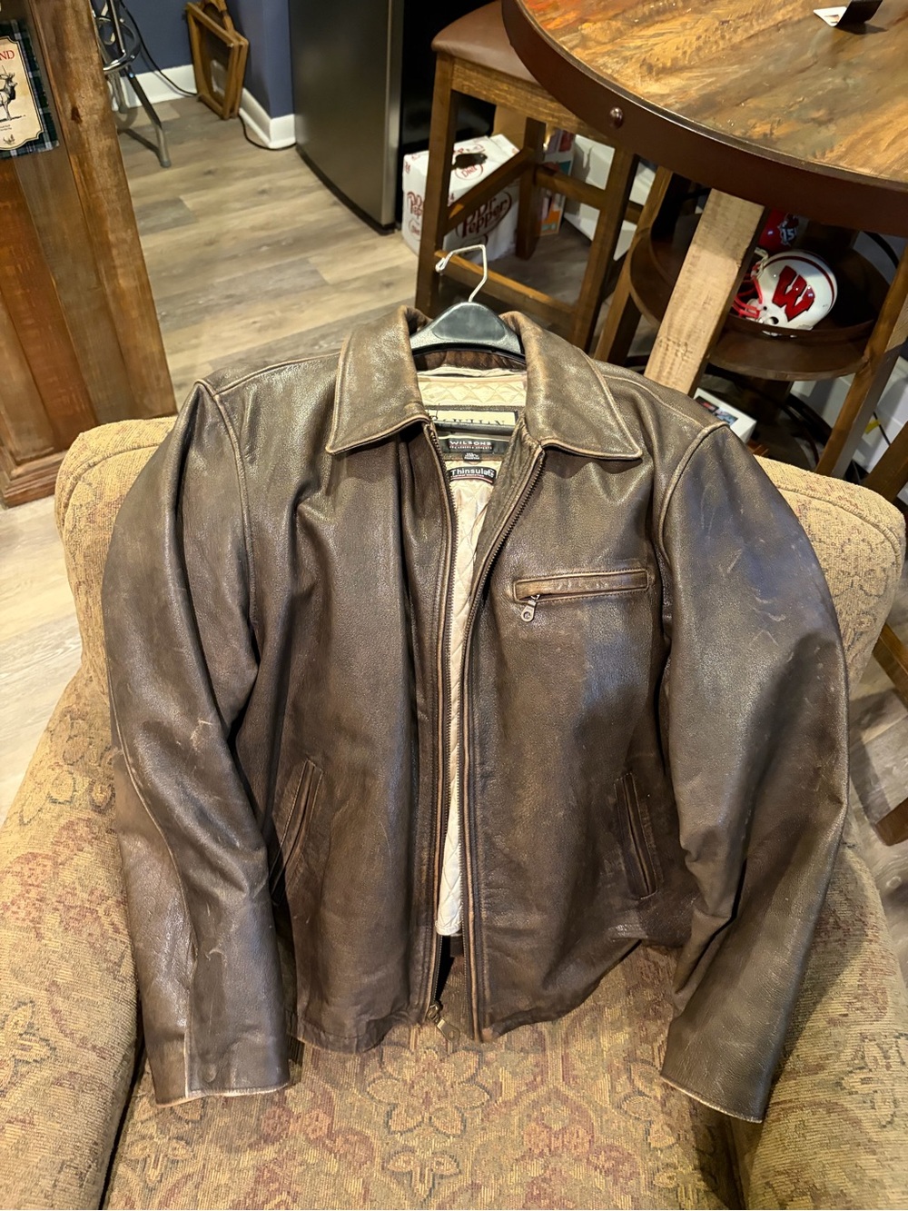 Wilson Brown Leather Bomber Jacket